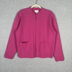 VTG Studio Works Boiled Wool Cardigan Sweater Large Pockets‎ Granny Felted Artsy